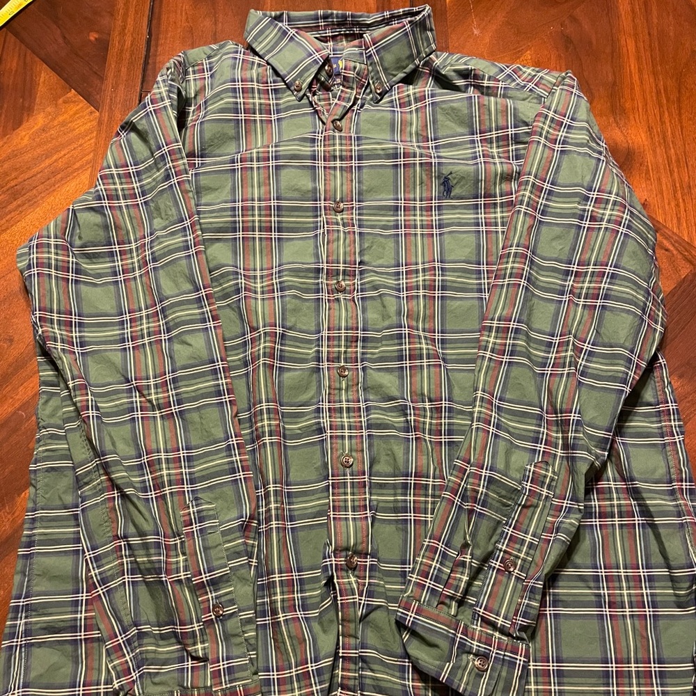 Polo Ralph Lauren XL Green Plaid Button Down